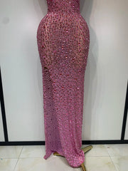 Maxi Dress with Diamond Embellishments