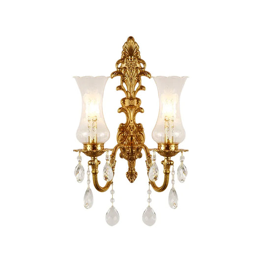 European Living Room Copper Wall Lamp Classic Brass Lights