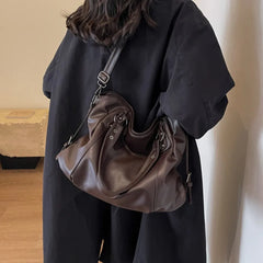 Faux Soft Leather Rivet Detail Tote Bag