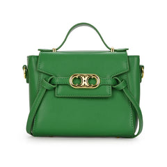 Structured Top Handle Short Gold Hardware Bag