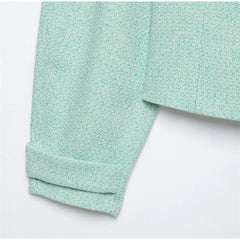 Tweed Zip Front Cropped Jacket