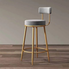 Gold Metal Counter Bar Stools Backrest High Chair Home Furniture