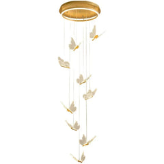 LED Butterfly Long Line Hanging Ceiling Lights For Staircase