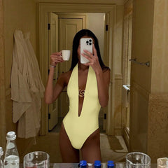 Monochrome One-Piece Swimsuit