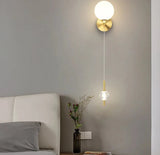 Led Copper Wall-Mounted Glass Crystal Lamp