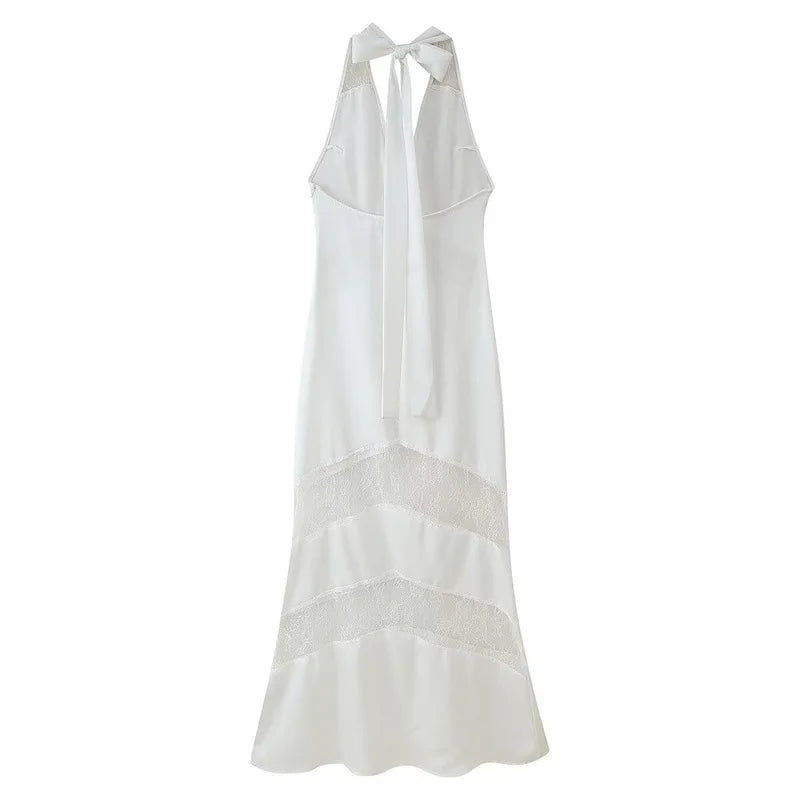 White dress with thin straps