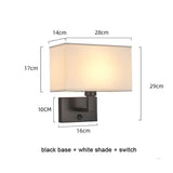 Wall Light Sconces with Rectangle White Yellow Fabric Shade