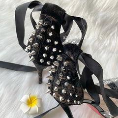 Ribbon PVC transparent Rhinestone Fine Heels