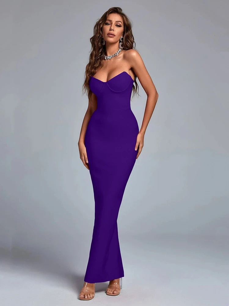 Strapless body-con maxi dress