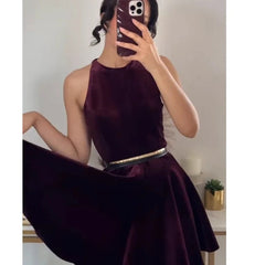 Solid Tank Velvet Mini Dress