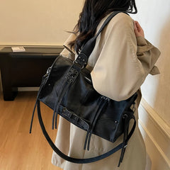 Soft Faux Leather Motorcycle Shoulder Bag