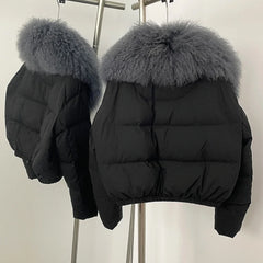 Cropped Fur Collar Puffer Jacket