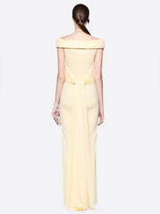 Draped Fold Detail Cap Sleeve Maxi Dress