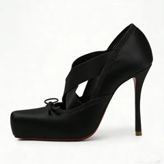 Satin Ballet Criss Cross High Heels