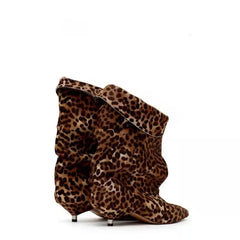 Pointed Toe Wrinkled Ankle Boots