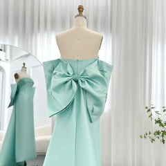 Sage Green Evening Dresses for Women Wedding Lilac Beaded Bow Cape Saudi Arab Party Formal Dress  Golden Atelier 2