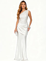 One Shoulder Sequin Maxi Dress