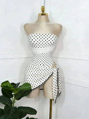 Polka Dot Bandeau One-Piece Swimsuit