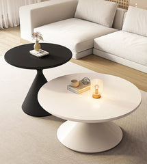 Solid Wood Round Small Cream Style Coffee Table