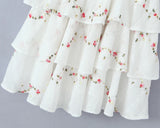 Print Puff Sleeve Square Collar High Waist Women Mini Dress