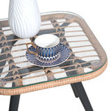 Wicker Rattan Furniture Set with Coffee Side Table