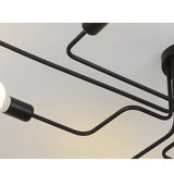 3 5 8 Pipes Ceiling Lamp Retro Black Iron Loft Lustre Chandelier