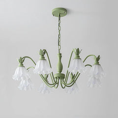 Lily Flower Lantern Glass Ceiling Light