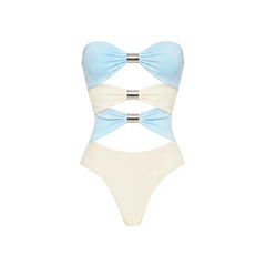 Strapless cutout swimsuit
