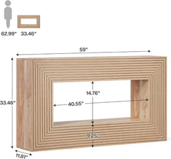 Wooden frame with dimensions labeled on a white background