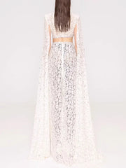 White lace dress on a white background