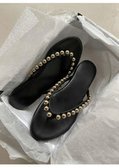 Embellished Strap Flat Slippers