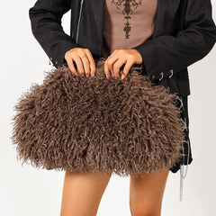 Fluffy Textured Clutch Bag