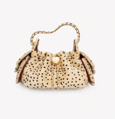 Leopard Print Faux Fur Bucket Bag