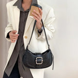 Women Half-moon Leather Hasp Bags