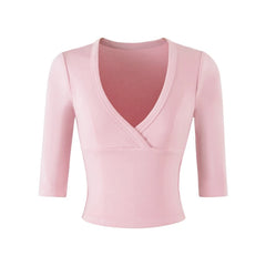 V-Neck Crossover Cropped Top