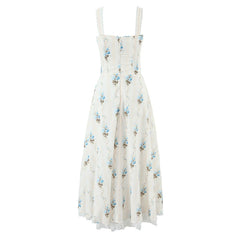 White dress with floral pattern on a white background