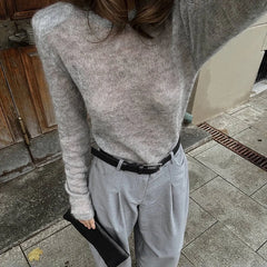 Sheer Knit Shoulder Detail Top