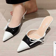 Butterfly-knot Pointed Toe Thin-Heeled Shoes