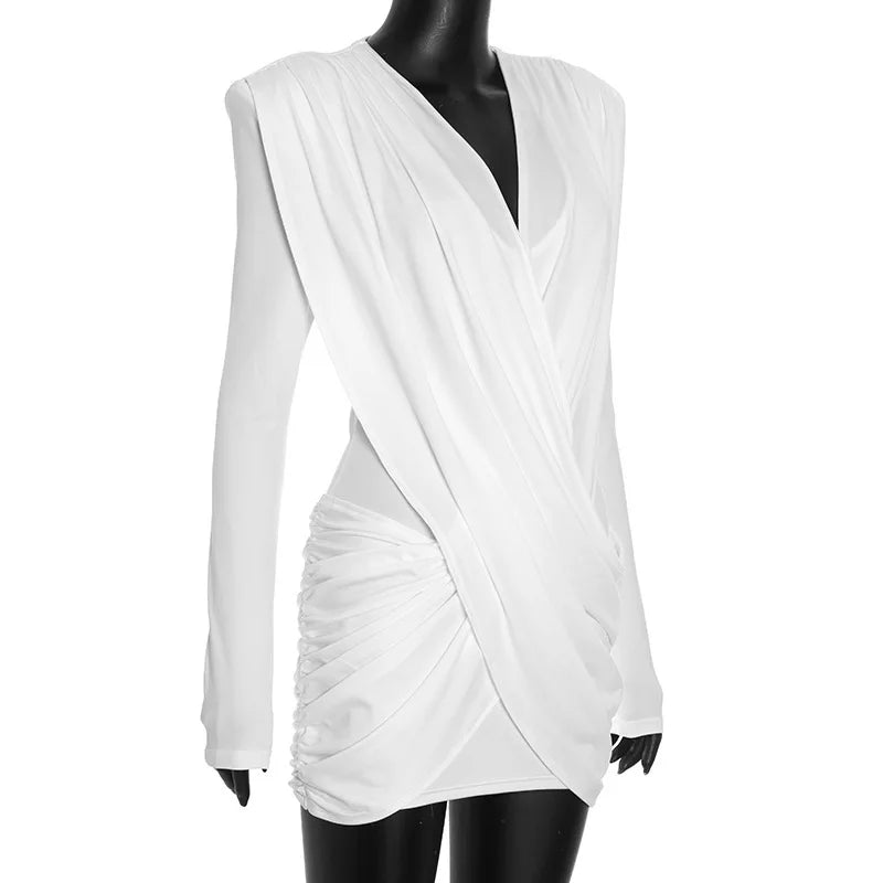 White dress on a mannequin against a white background