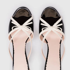 Butterfly Knot Ankle Strap Stiletto Heels