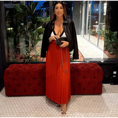 Colorblock Chain Strap Maxi Dress