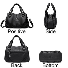 PU Leather Zipper Pocket Ladies Messenger Bags
