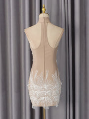 Applique Halter Neck Mini Dress