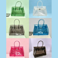 Crocodile Embossed Jelly Transparent Tote Bag