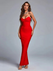 Strapless body-con maxi dress