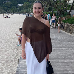 Asymmetrical Knit Shawl Top