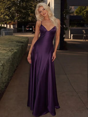 Purple spaghetti strap maxi dress