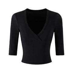 V-Neck Crossover Cropped Top
