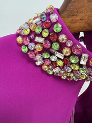 Beaded Neck Cape Sleeve Maxi Dress