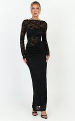 Lace long sleeve maxi dress front view